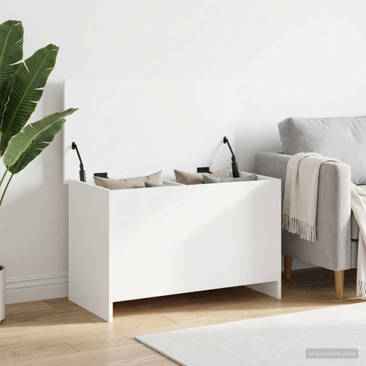 Cassa di stoccaggio Bianco 80 x 40 x 50 cm Legno ingegnerizzato | homemem39