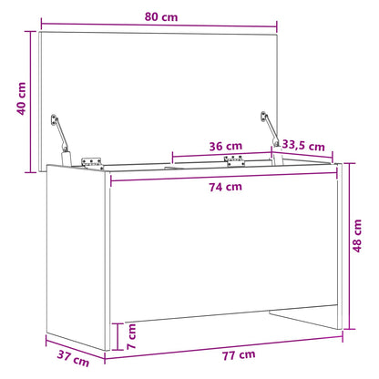 Cassa di stoccaggio Bianco 80 x 40 x 50 cm Legno ingegnerizzato | homemem39