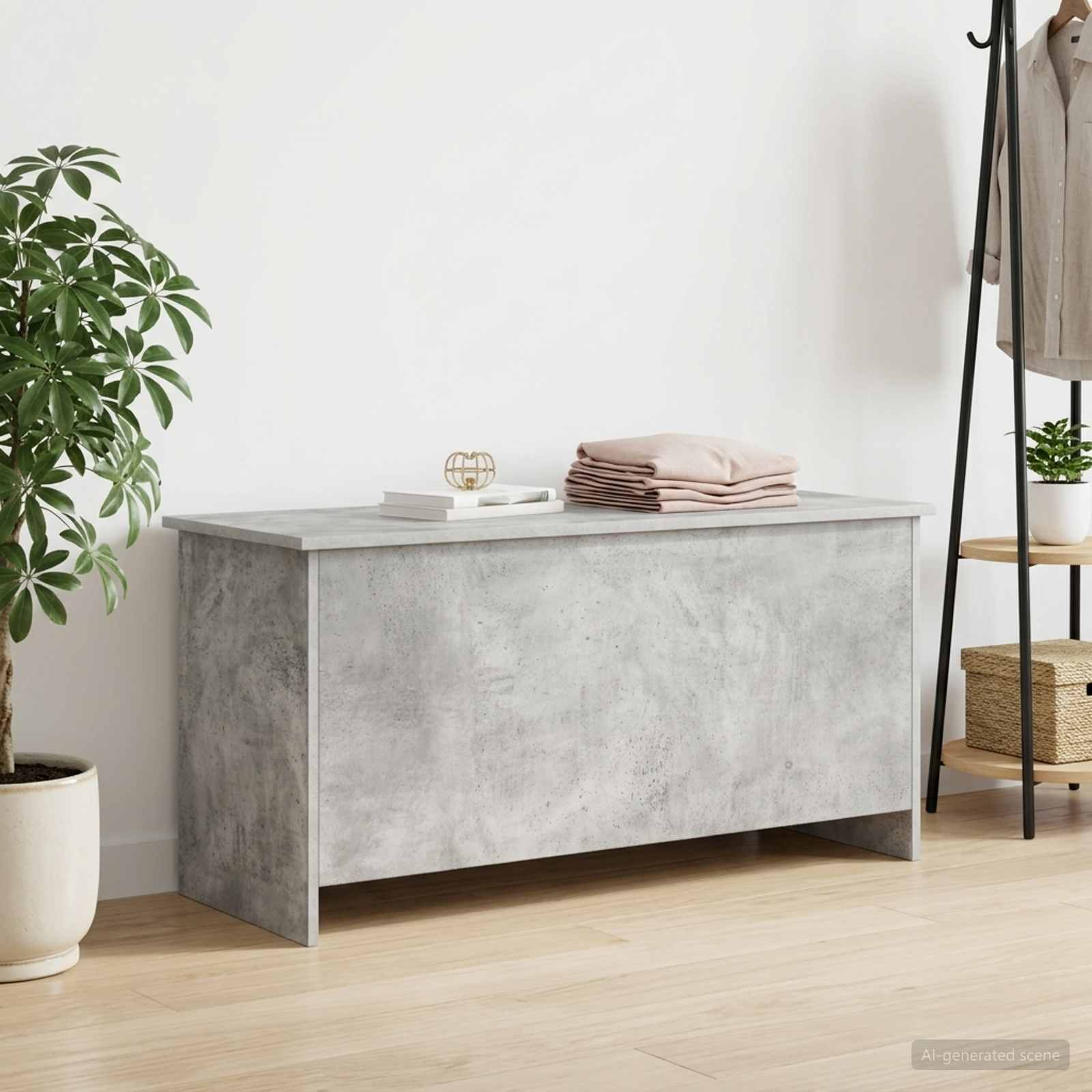 Cassa di stoccaggio Grigio Cemento 100 x 40 x 50 cm | homemem39