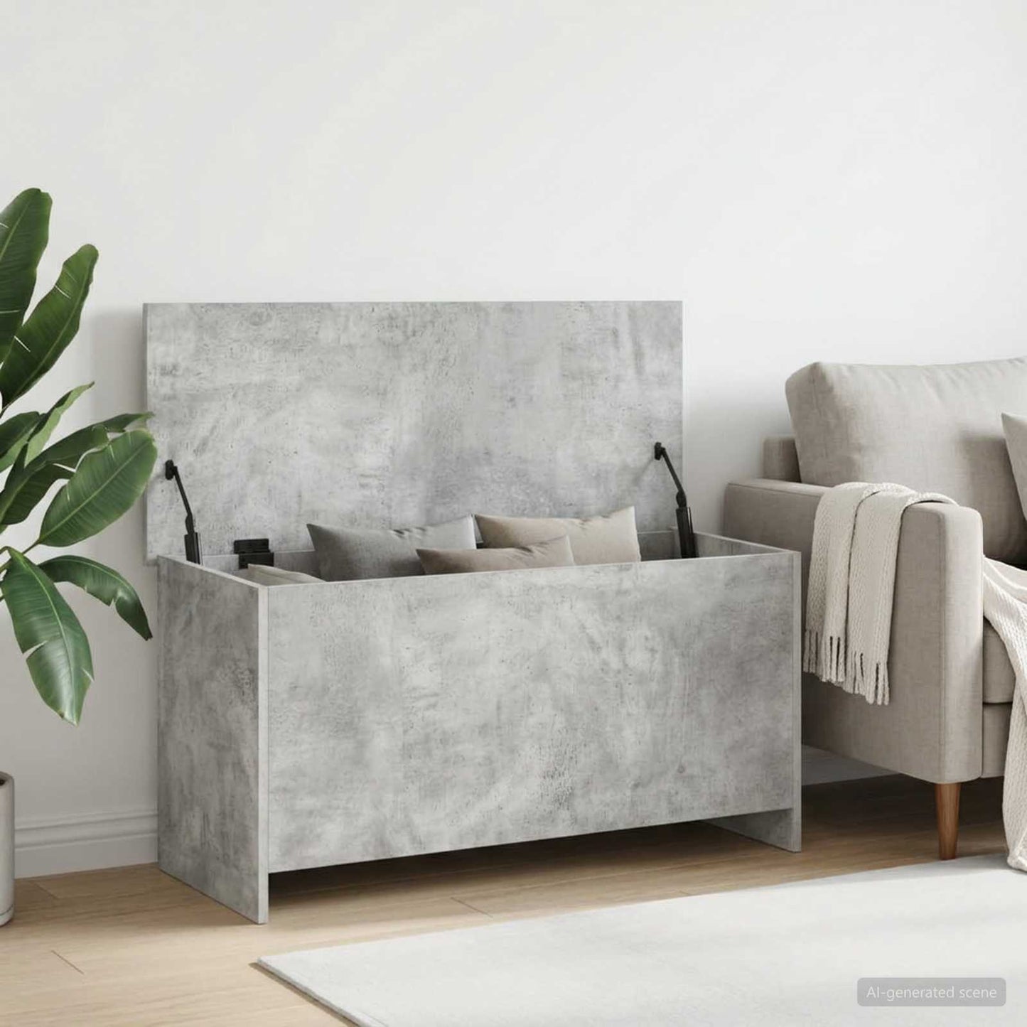 Cassa di stoccaggio Grigio Cemento 100 x 40 x 50 cm | homemem39