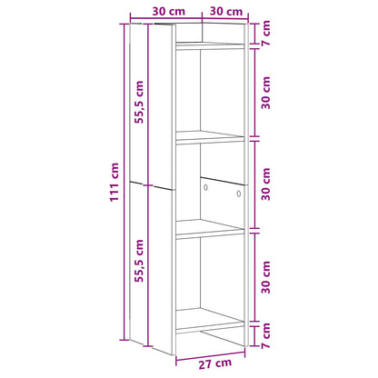 Libreria Grigio Concretè 30 x 30 x 111 cm Legno ingegnerizzato | homemem39