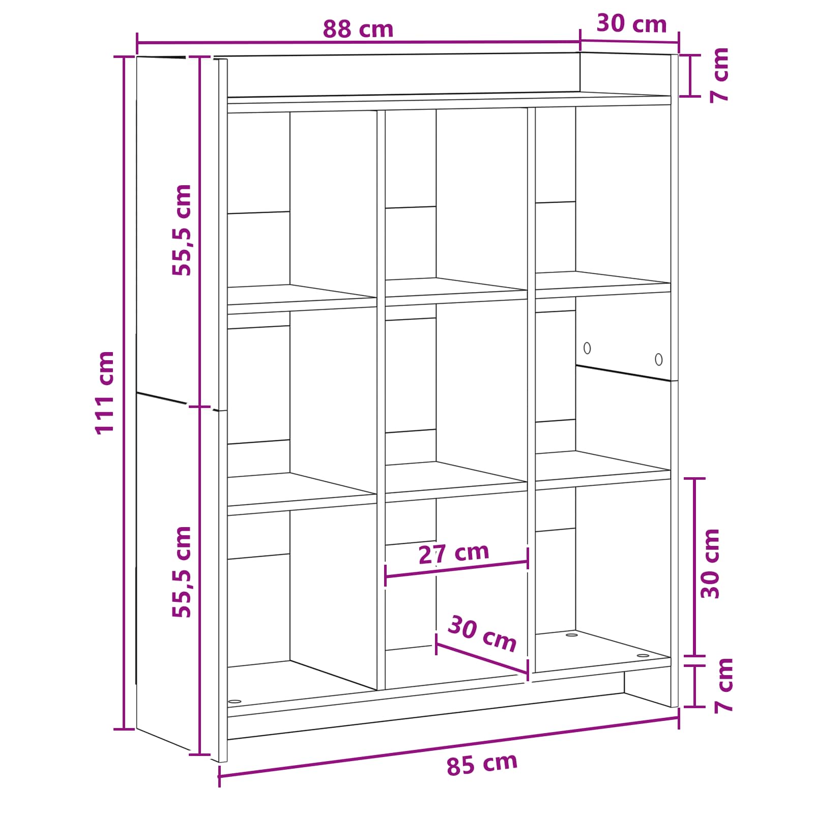 Libreria Rovere Fumo 87,5 x 30 x 111 cm Legno ingegnerizzato | homemem39