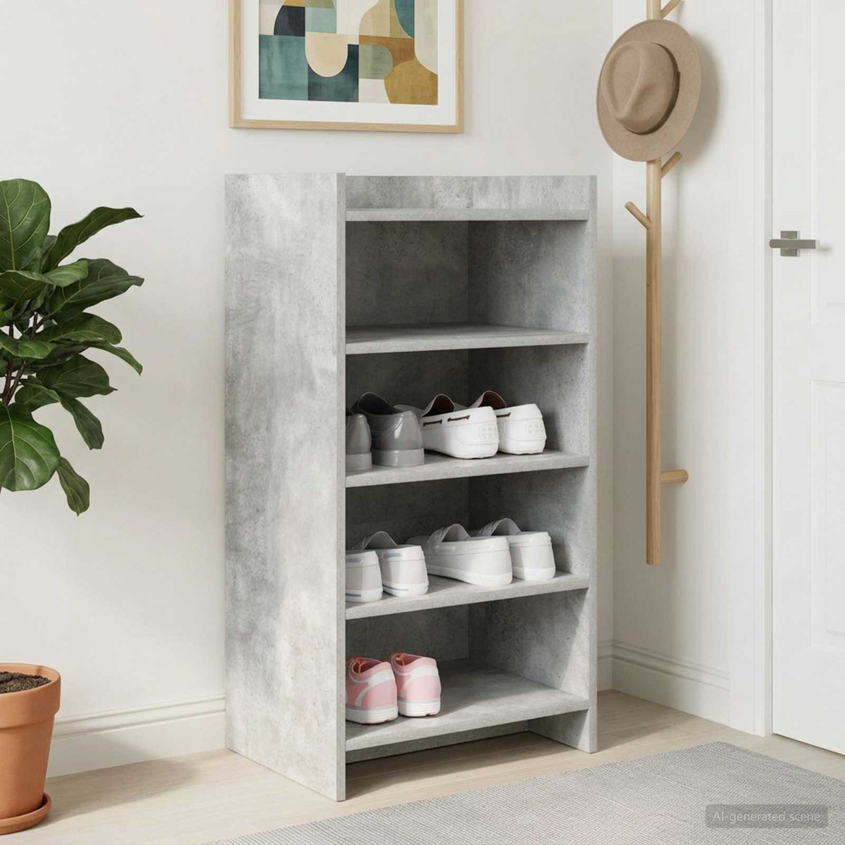 Mobile per scarpe Grigio Cemento 48 x 36 x 92 cm | homemem39