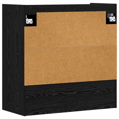 Scaffale da parete A parete Rovere Nero 80 x 36 x 80 cm | homemem39