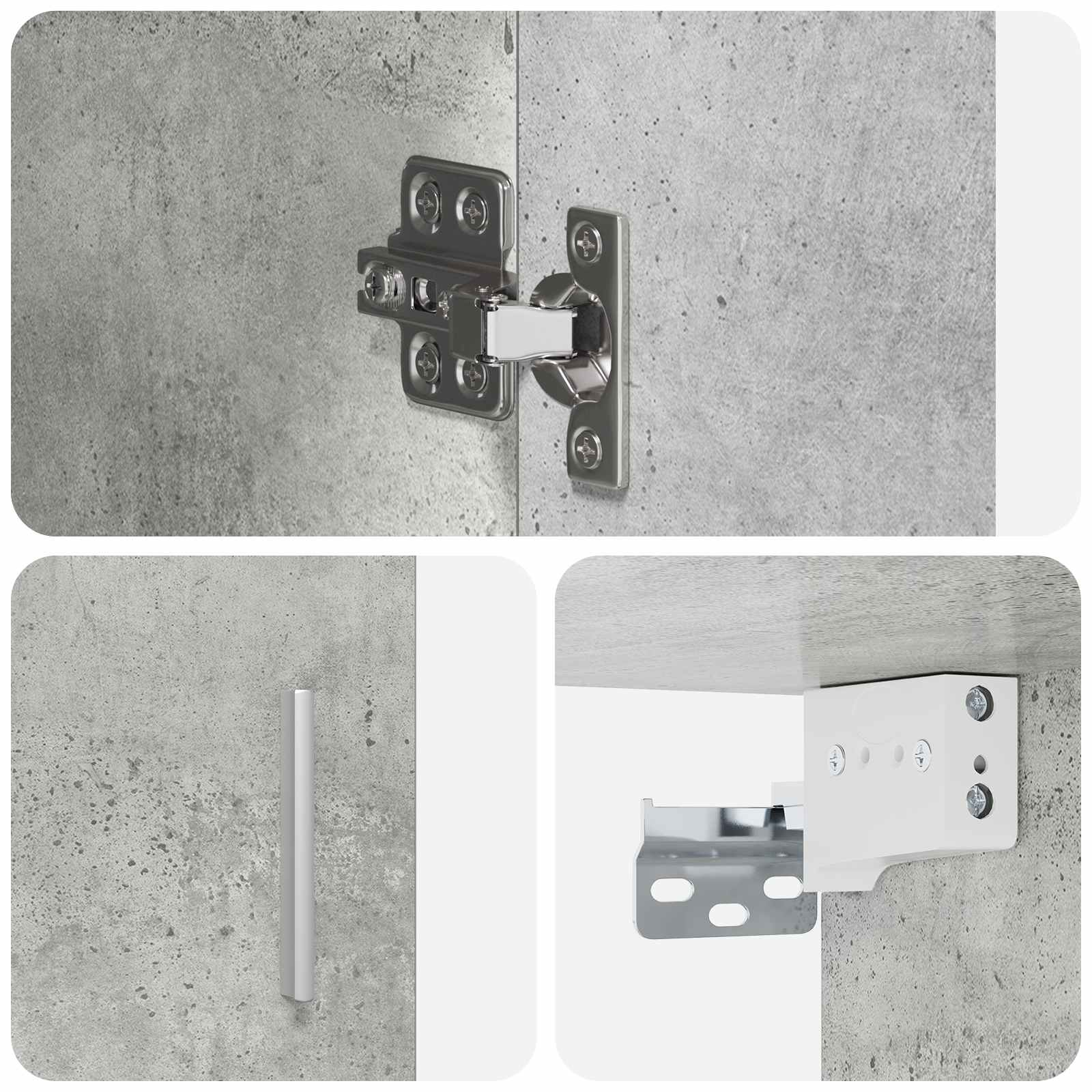 Scaffale da parete A parete Grigio Cemento 80 x 36 x 80 cm | homemem39