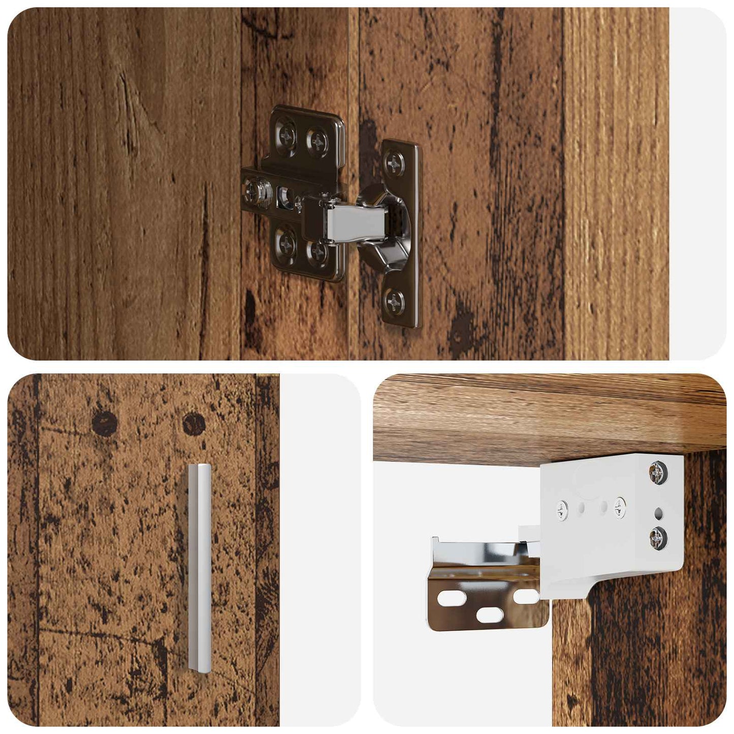 Scaffale da parete A parete Legno antico 80 x 36 x 80 cm | homemem39