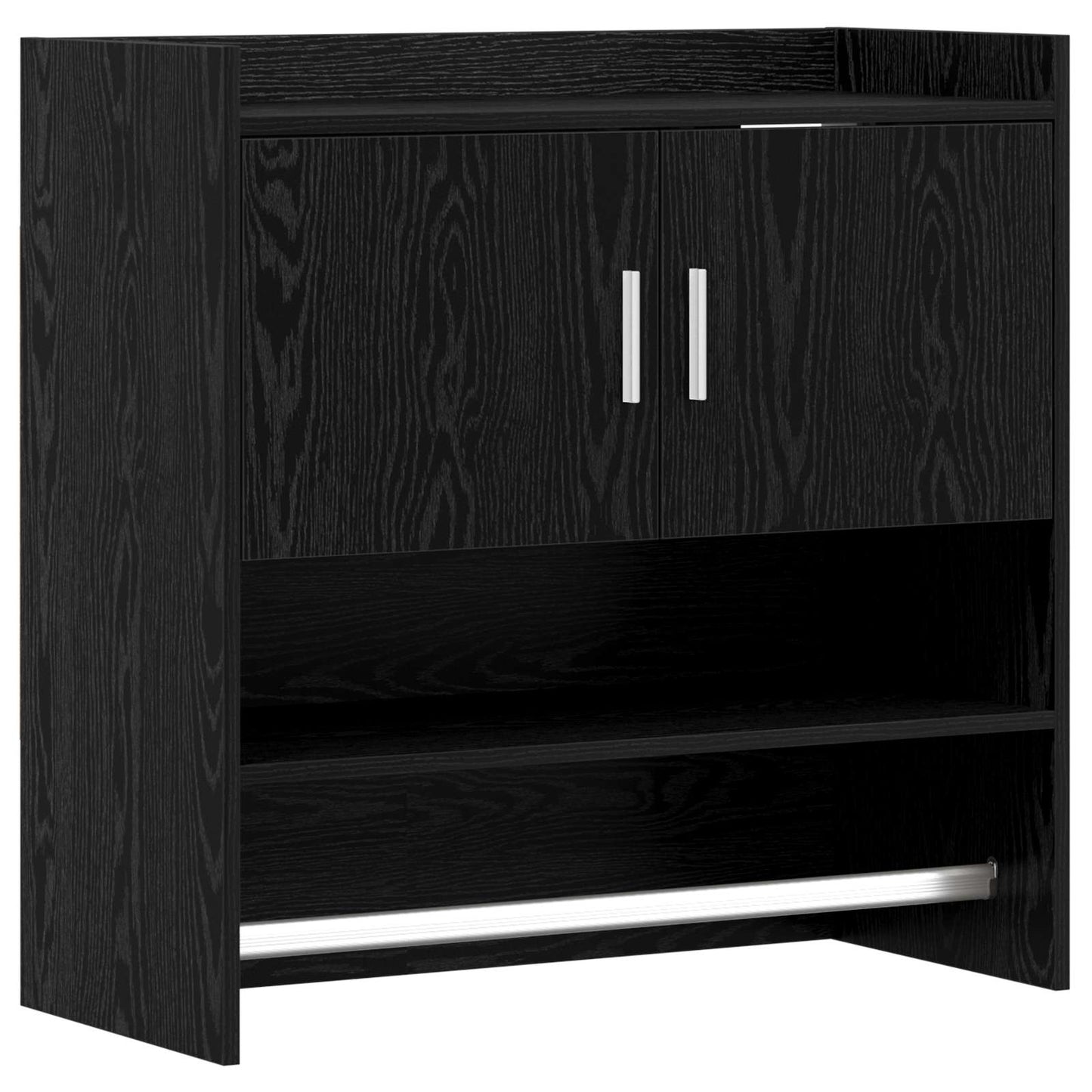 Scaffale da parete A parete Rovere Nero 80 x 36 x 80 cm | homemem39