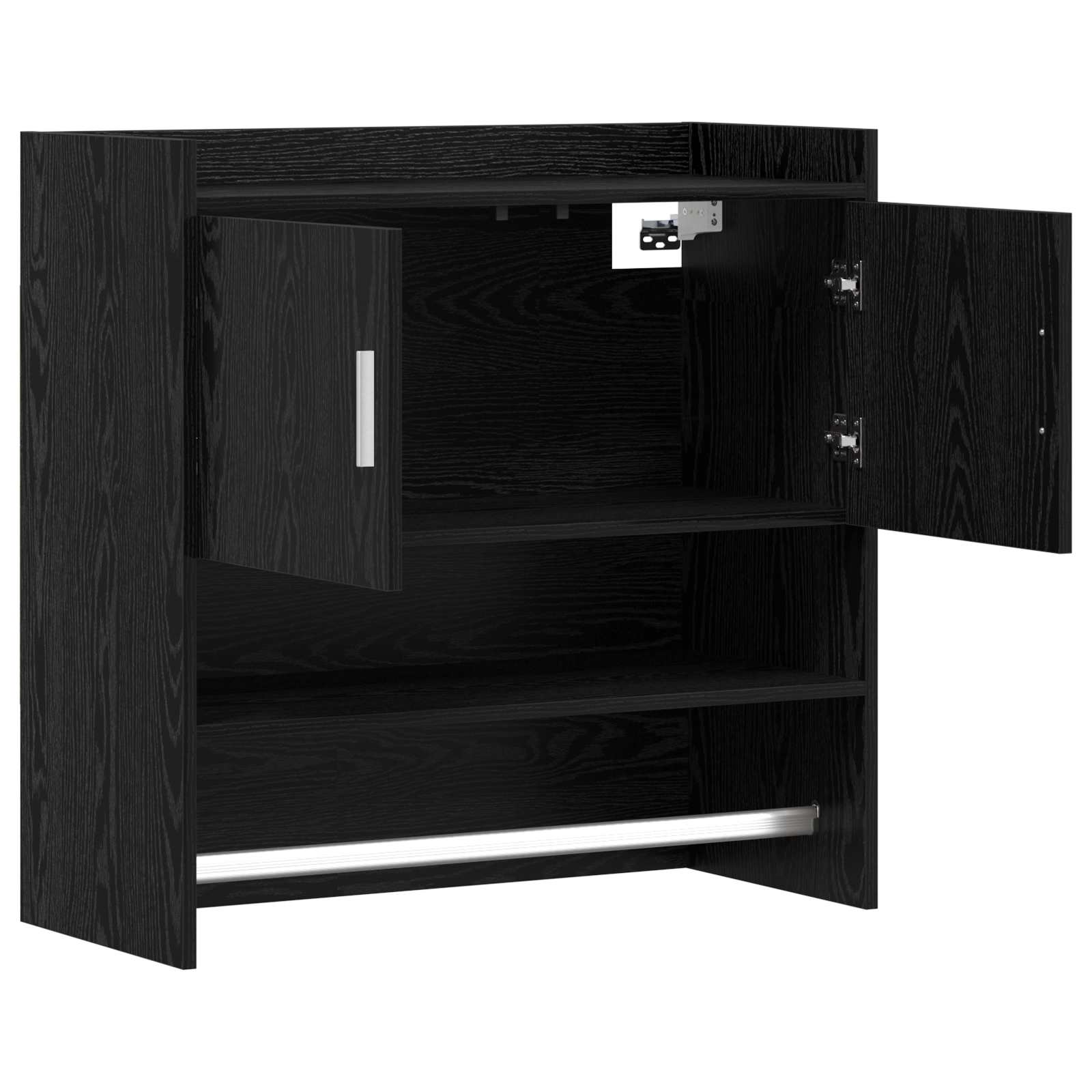 Scaffale da parete A parete Rovere Nero 80 x 36 x 80 cm | homemem39