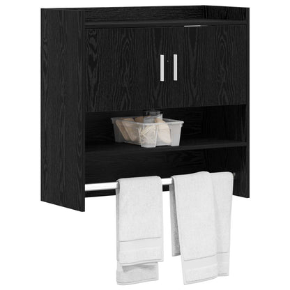 Scaffale da parete A parete Rovere Nero 80 x 36 x 80 cm | homemem39