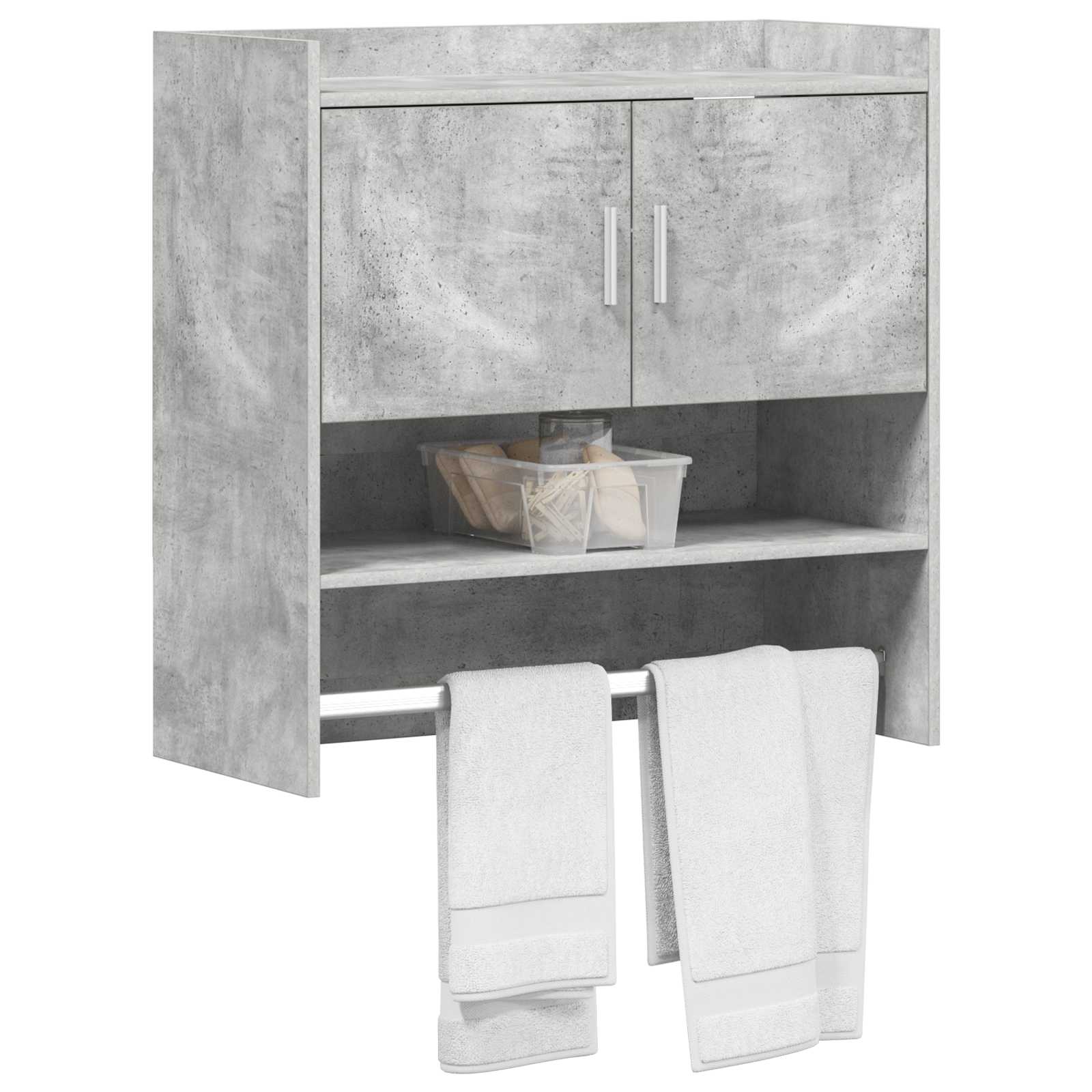 Scaffale da parete A parete Grigio Cemento 80 x 36 x 80 cm | homemem39