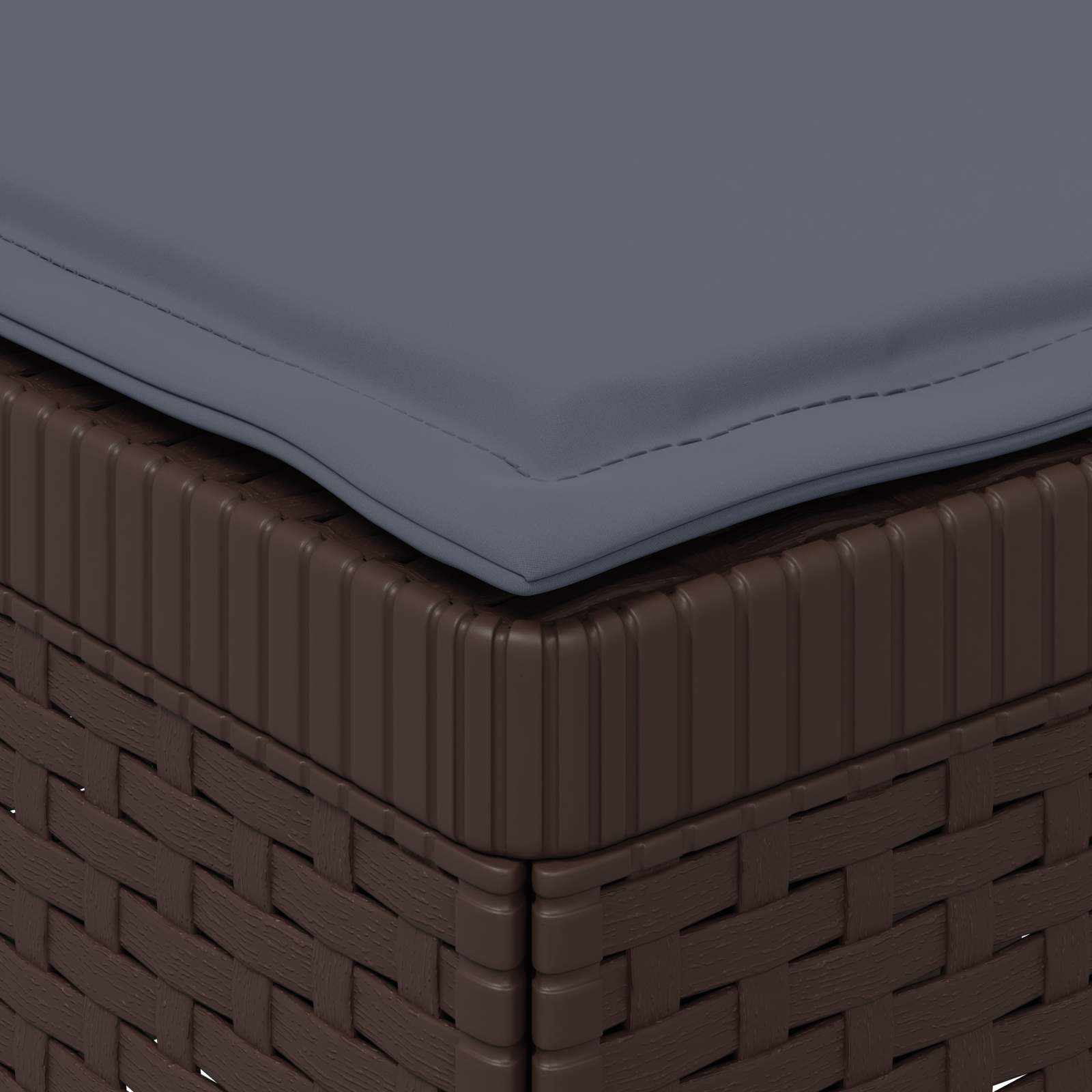 Divano da Giardino a 1 Posto con Cuscino Aspetto Rattan PP | homemem39
