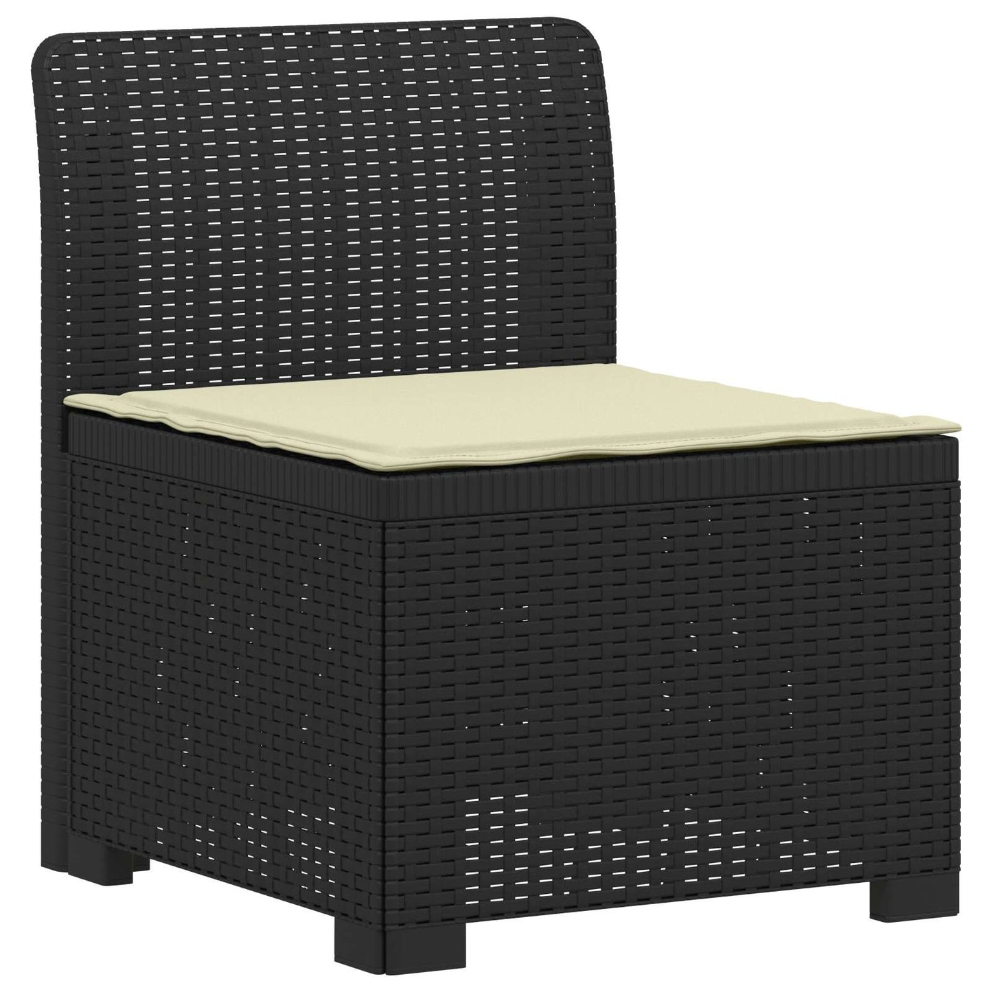 Divano da Giardino a 1 Posto con Cuscino Aspetto Rattan PP | homemem39