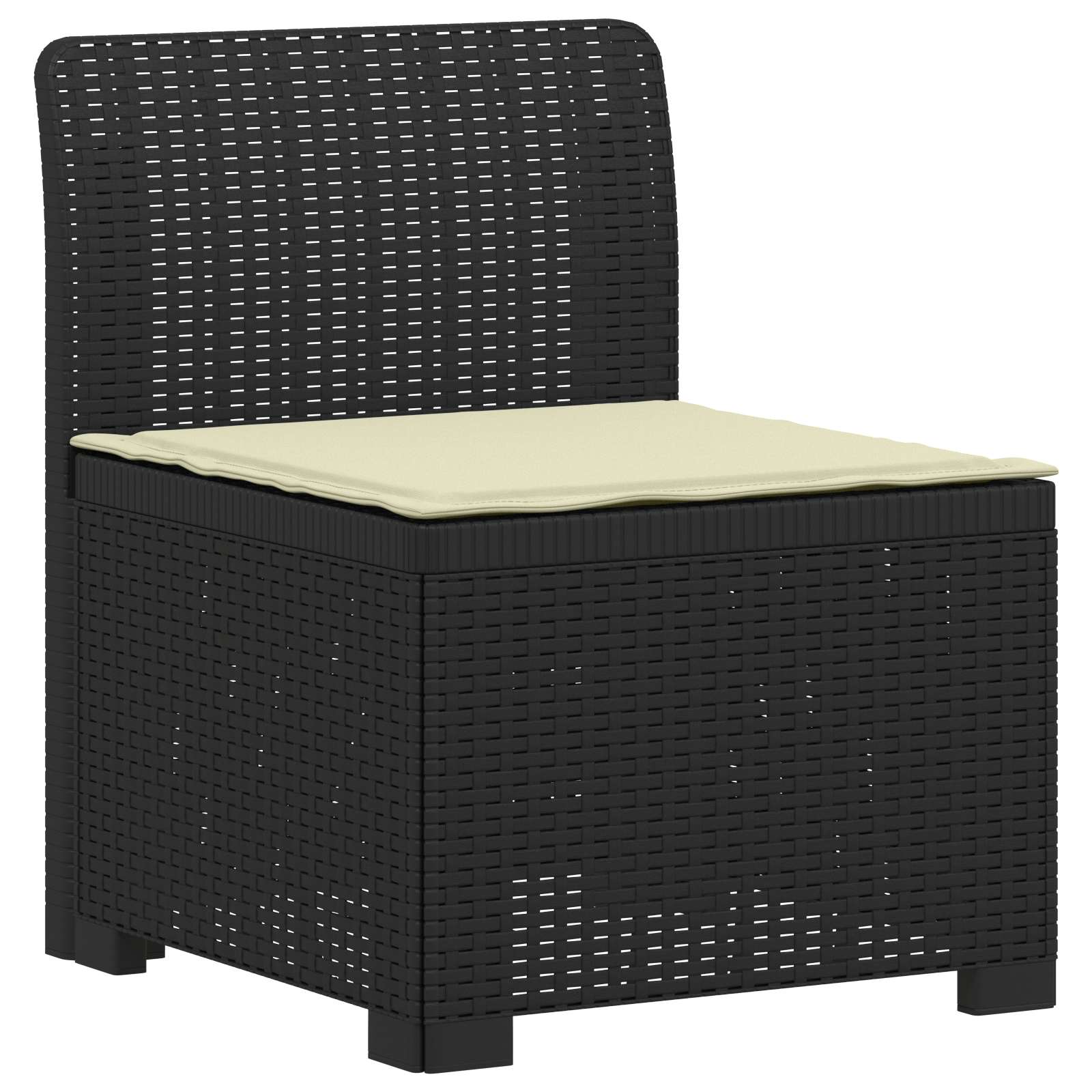 Divano da Giardino a 1 Posto con Cuscino Aspetto Rattan PP | homemem39