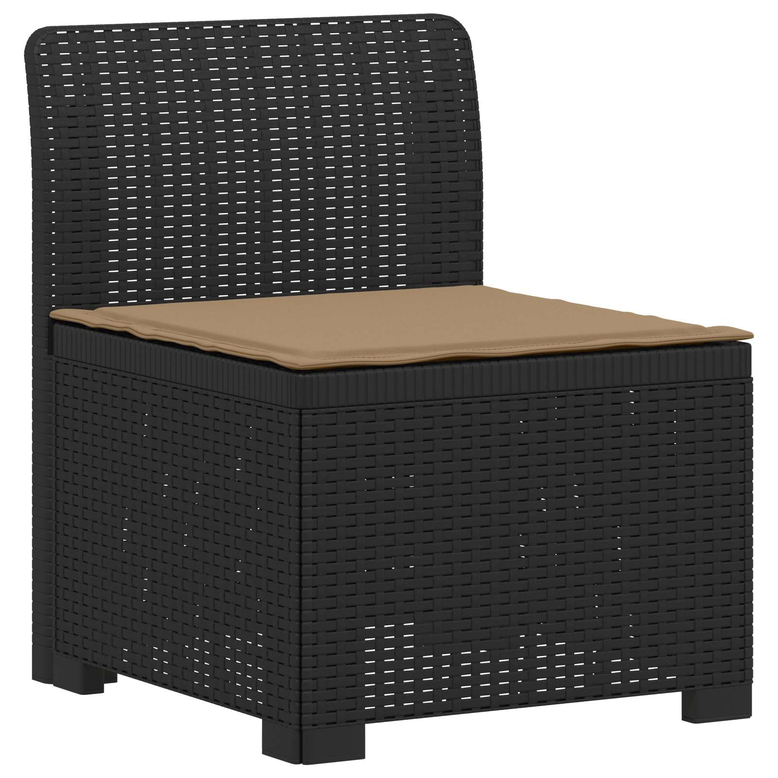 Divano da Giardino a 1 Posto con Cuscino Aspetto Rattan PP | homemem39
