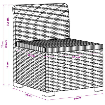 Divano da Giardino a 1 Posto con Cuscino Aspetto Rattan PP | homemem39
