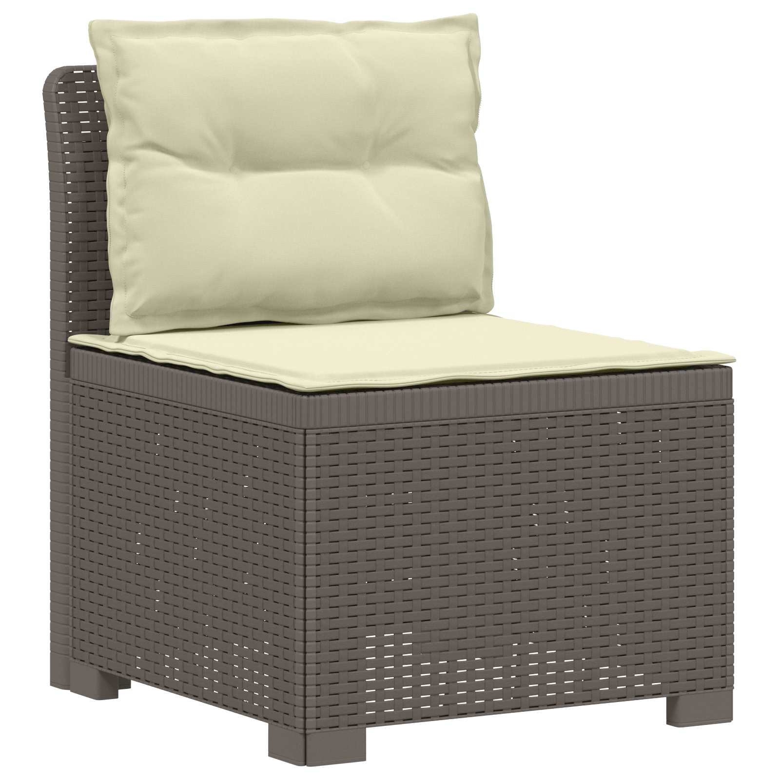 Divano da Giardino a 1 Posto con Cuscini Aspetto Rattan PP | homemem39