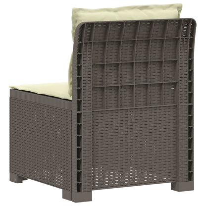 Divano da Giardino a 1 Posto con Cuscini Aspetto Rattan PP | homemem39