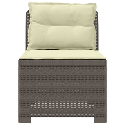 Divano da Giardino a 1 Posto con Cuscini Aspetto Rattan PP | homemem39