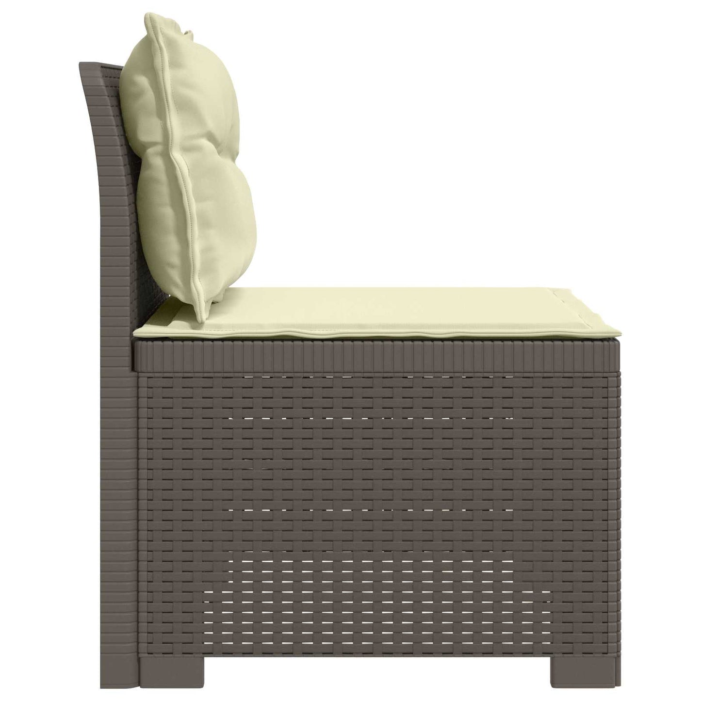Divano da Giardino a 1 Posto con Cuscini Aspetto Rattan PP | homemem39