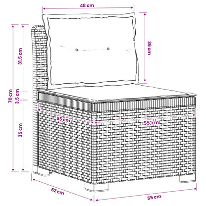 Divano da Giardino a 1 Posto con Cuscini Aspetto Rattan PP | homemem39