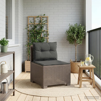 Divano da Giardino a 1 Posto con Cuscini Aspetto Rattan PP | homemem39