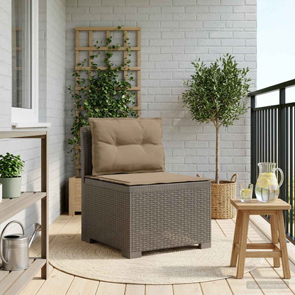 Divano da Giardino a 1 Posto con Cuscini Aspetto Rattan PP | homemem39