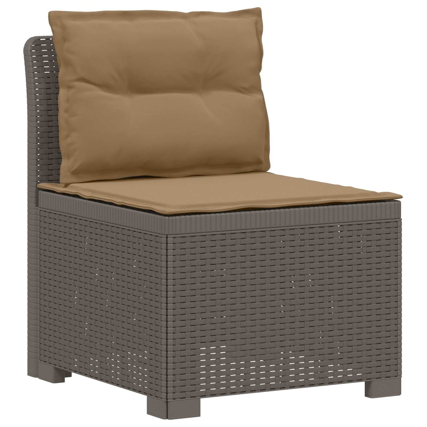 Divano da Giardino a 1 Posto con Cuscini Aspetto Rattan PP | homemem39