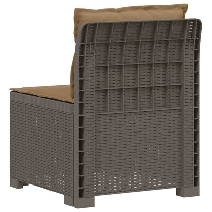 Divano da Giardino a 1 Posto con Cuscini Aspetto Rattan PP | homemem39