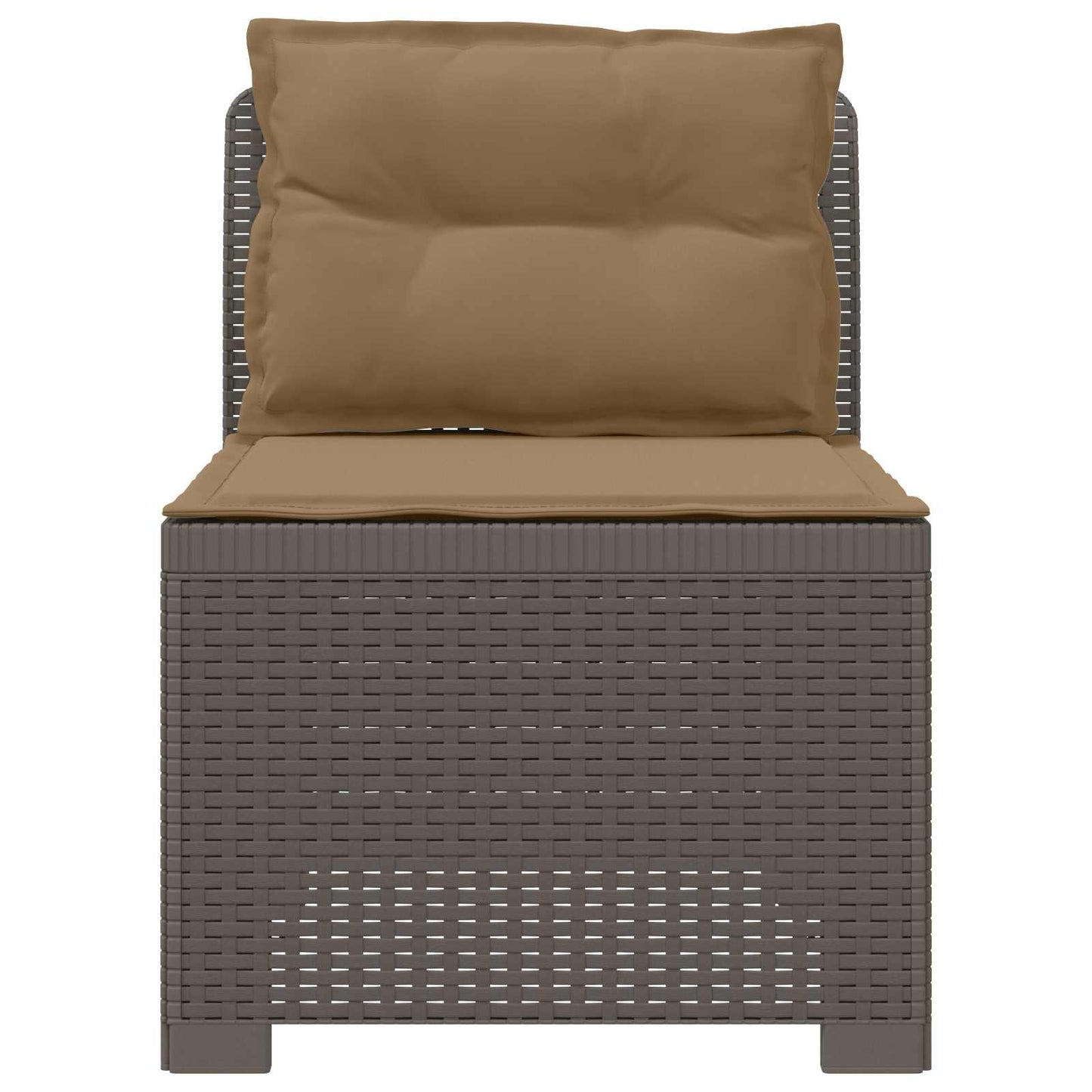 Divano da Giardino a 1 Posto con Cuscini Aspetto Rattan PP | homemem39