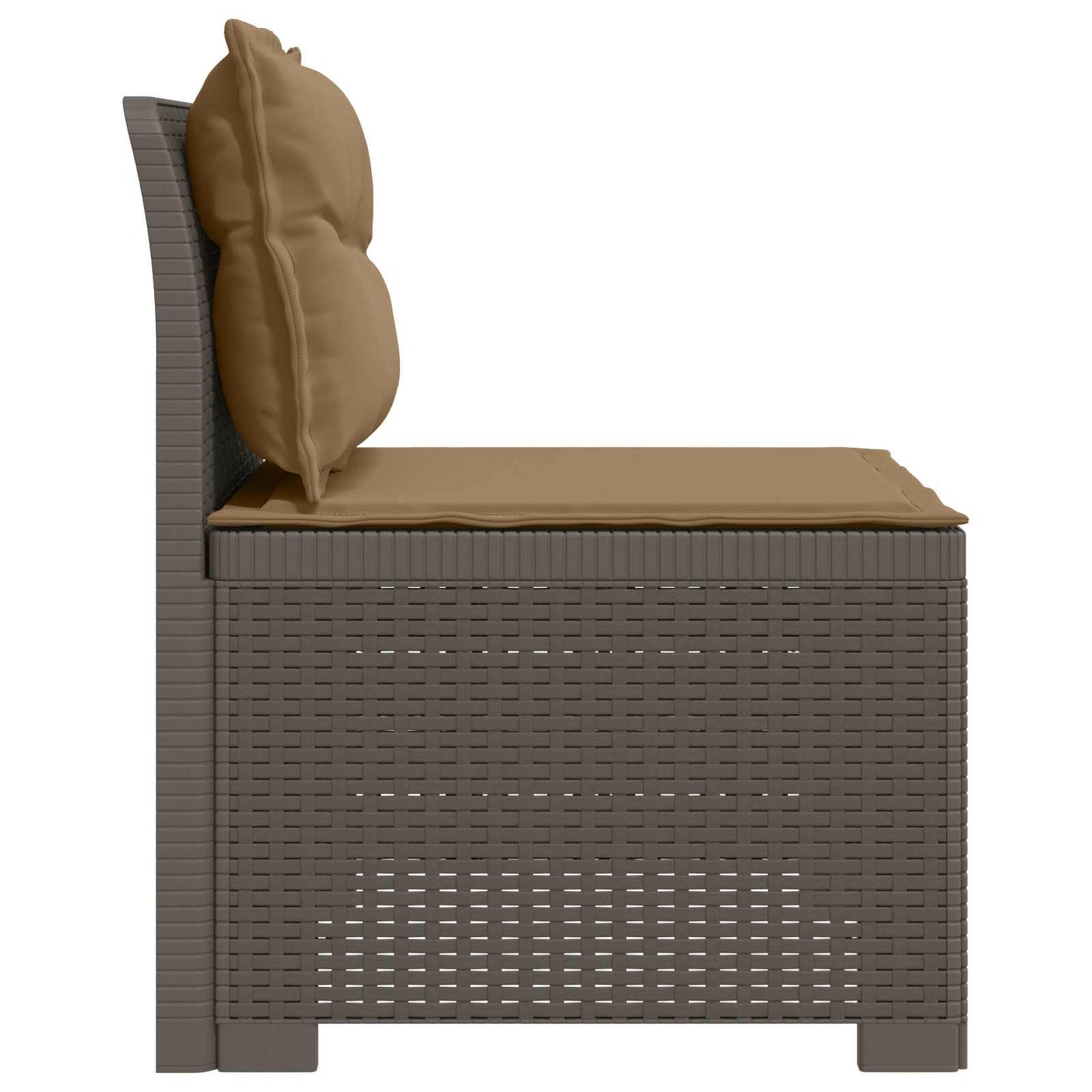 Divano da Giardino a 1 Posto con Cuscini Aspetto Rattan PP | homemem39