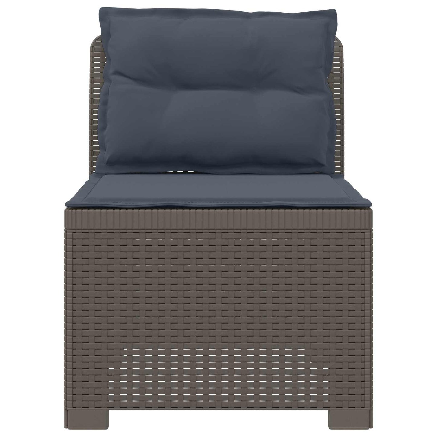 Divano da Giardino a 1 Posto con Cuscini Aspetto Rattan PP | homemem39