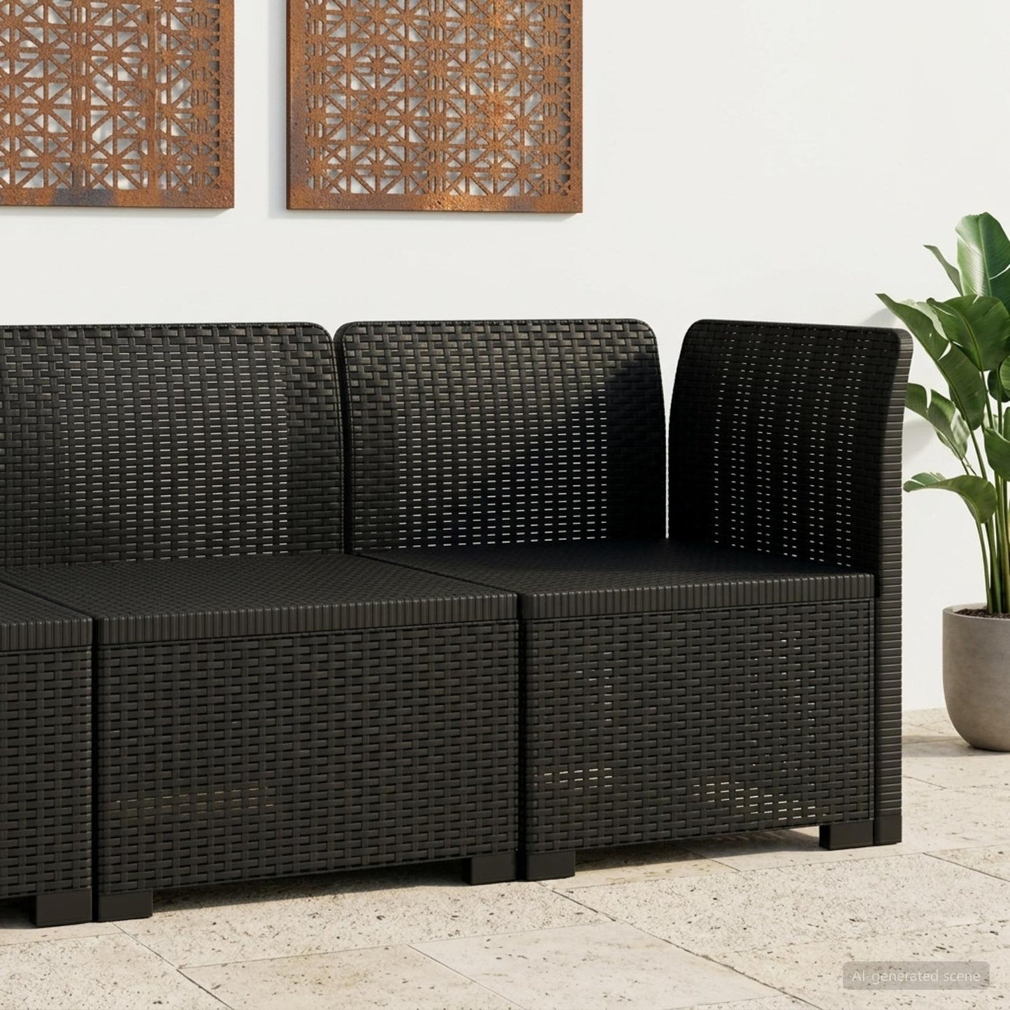 Divano da Giardino a 1 Posto Aspetto Rattan PP Antracite | homemem39
