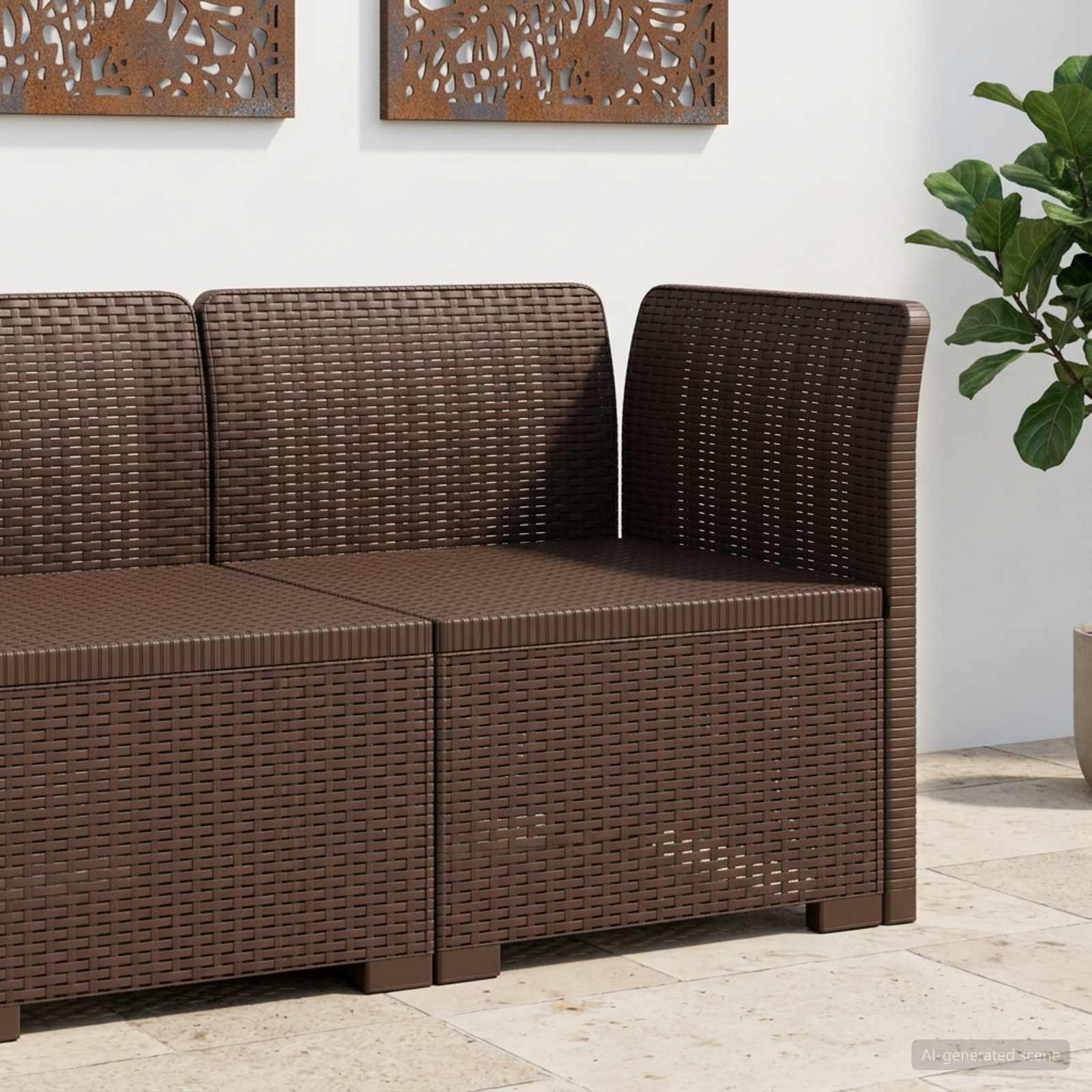 Divano da Giardino a 1 Posto Aspetto Rattan PP Marrone | homemem39