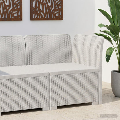 Divano da Giardino a 1 Posto Aspetto Rattan PP Bianco | homemem39