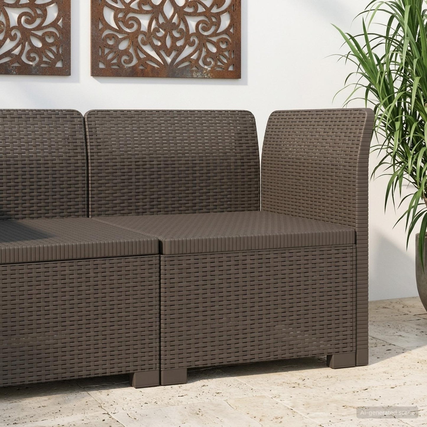 Divano da Giardino a 1 Posto Aspetto Rattan PP Grigio Chiaro | homemem39