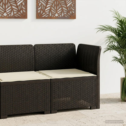 Divano da Giardino a 1 Posto con Cuscino Aspetto Rattan PP | homemem39