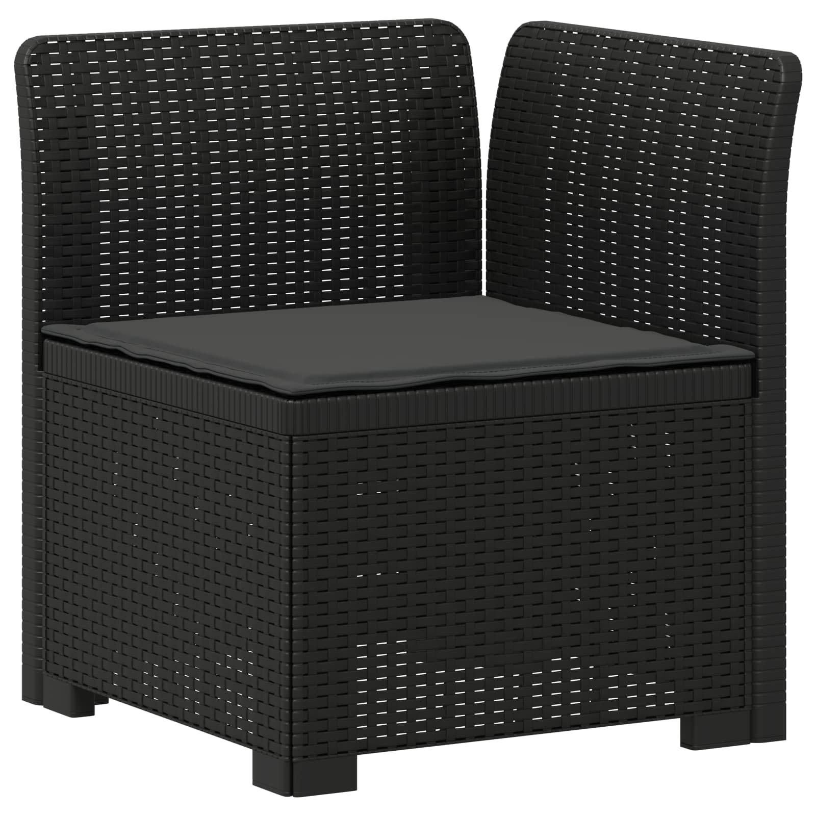 Divano da Giardino a 1 Posto con Cuscino Aspetto Rattan PP | homemem39
