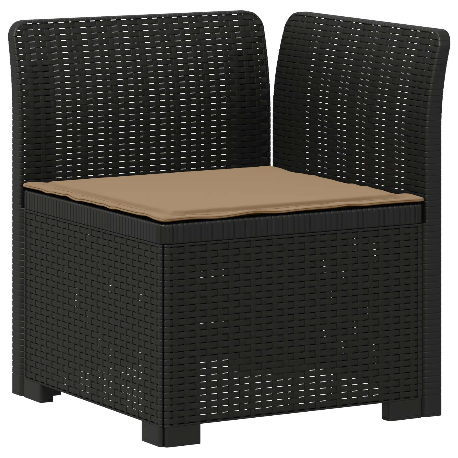 Divano da Giardino a 1 Posto con Cuscino Aspetto Rattan PP | homemem39