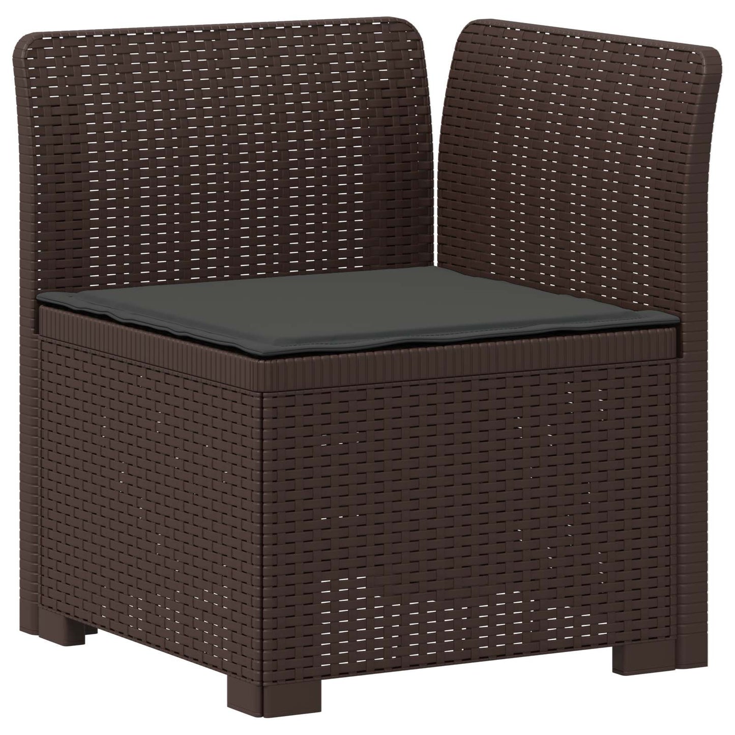Divano da Giardino a 1 Posto con Cuscino Aspetto Rattan PP | homemem39