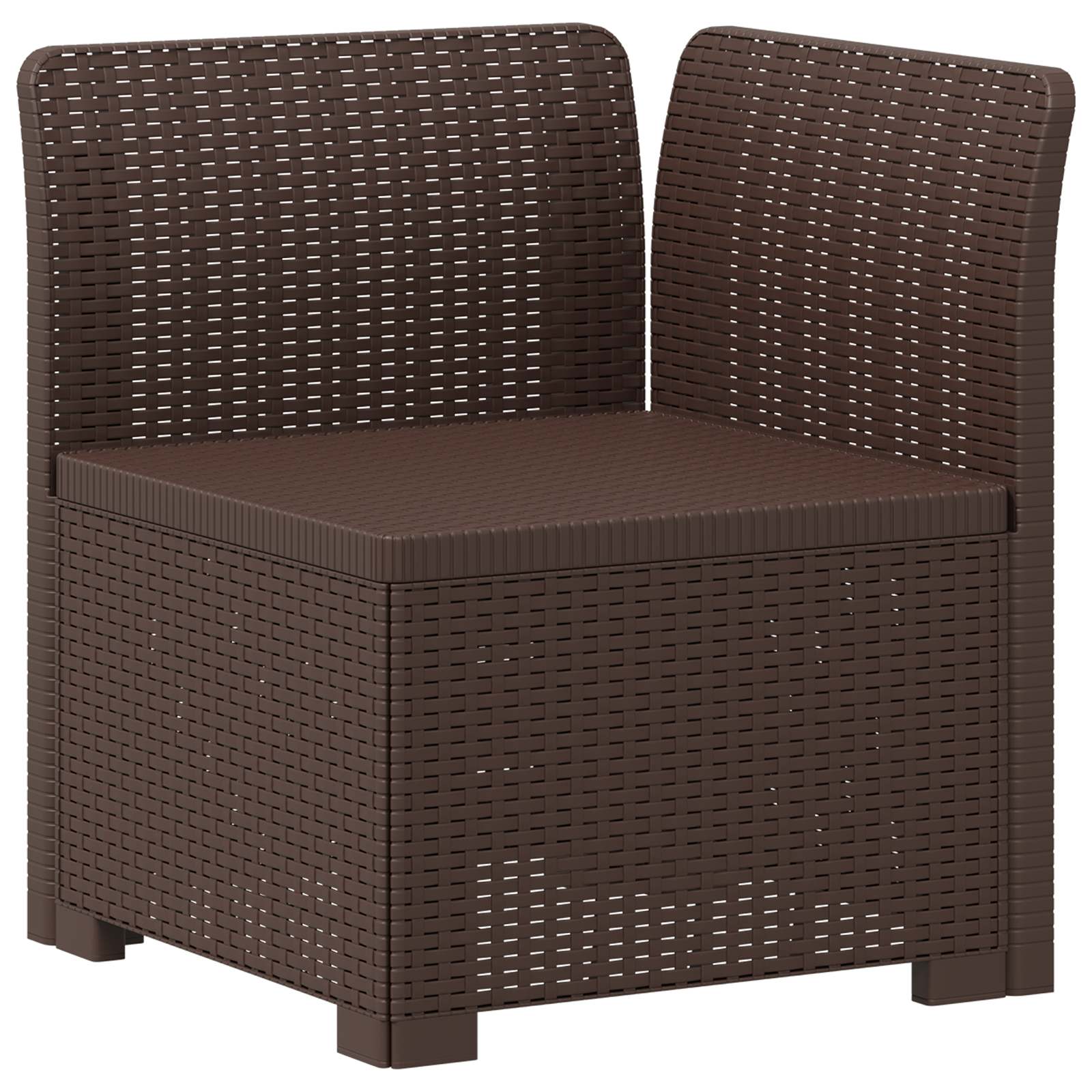 Divano da Giardino a 1 Posto con Cuscino Aspetto Rattan PP | homemem39