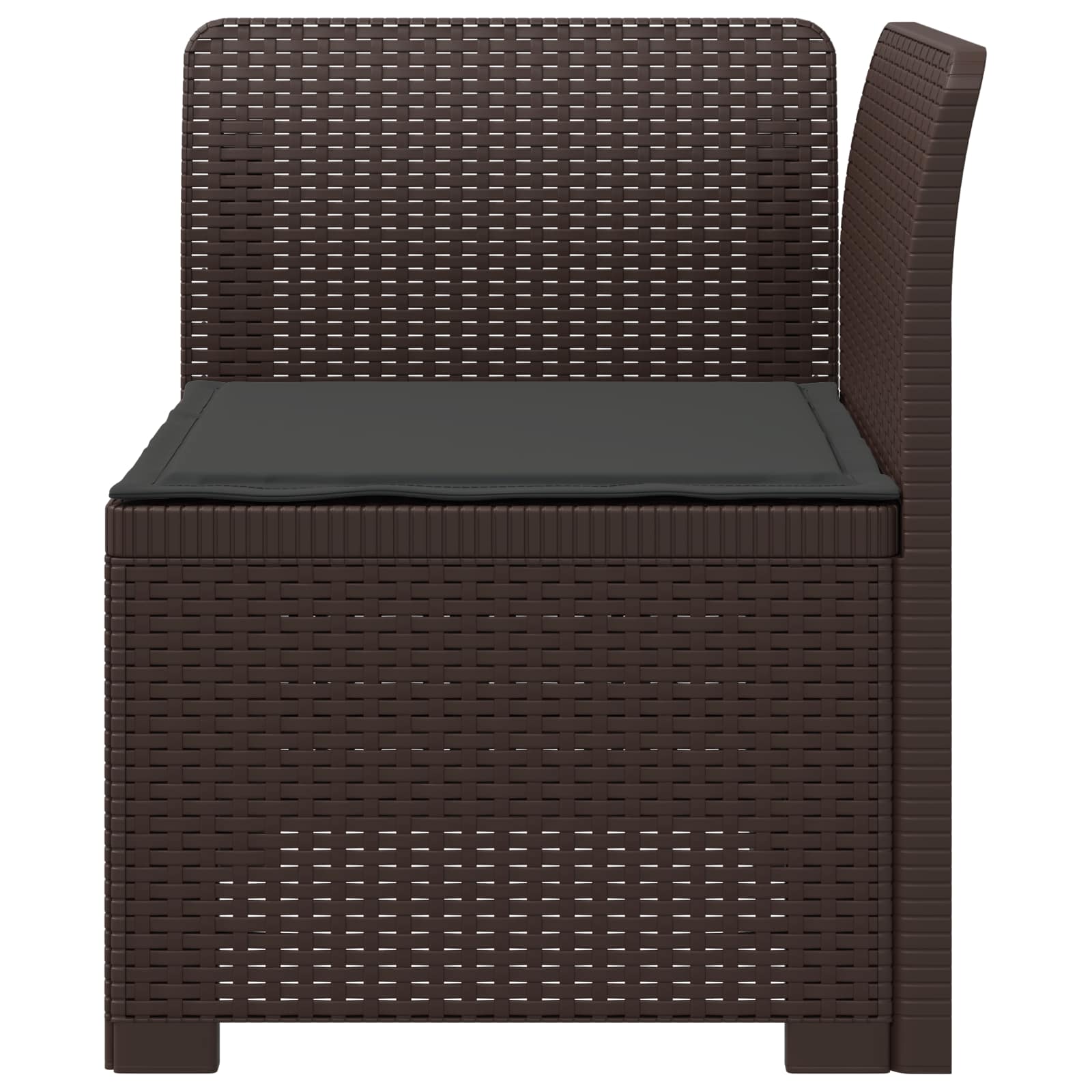 Divano da Giardino a 1 Posto con Cuscino Aspetto Rattan PP | homemem39