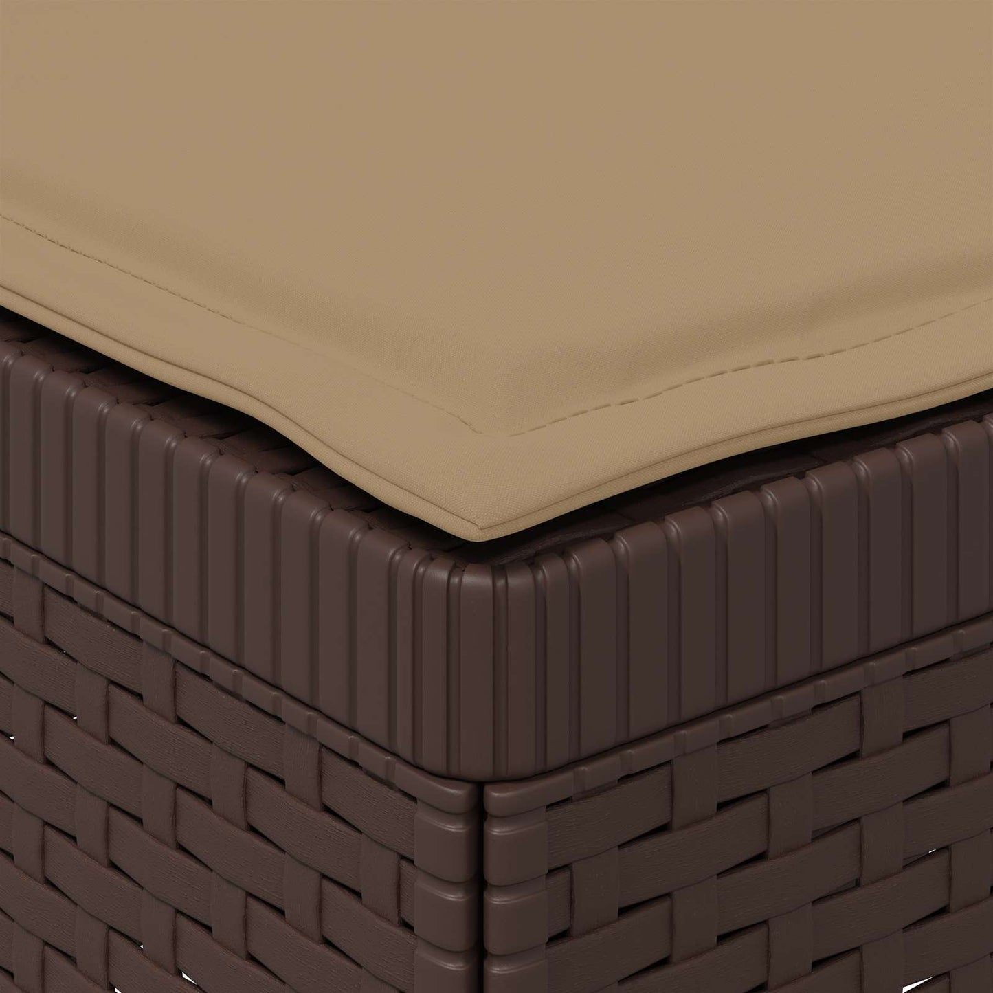 Divano da Giardino a 1 Posto con Cuscino Aspetto Rattan PP | homemem39