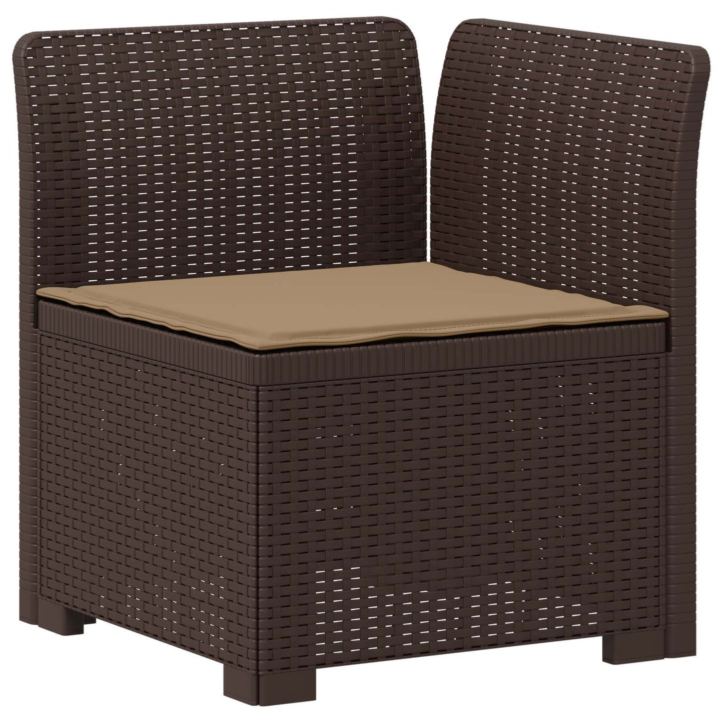 Divano da Giardino a 1 Posto con Cuscino Aspetto Rattan PP | homemem39