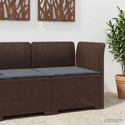 Divano da Giardino a 1 Posto con Cuscino Aspetto Rattan PP | homemem39