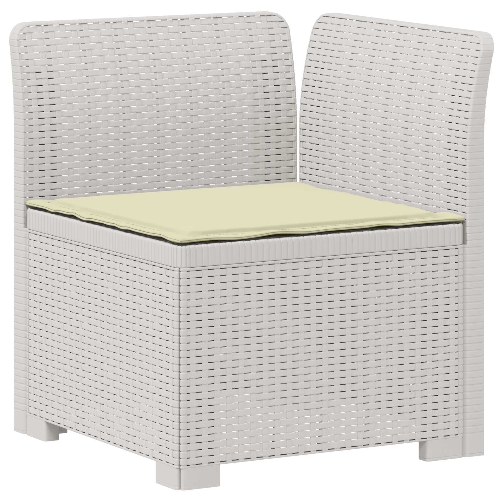 Divano da Giardino a 1 Posto con Cuscino Aspetto Rattan PP | homemem39
