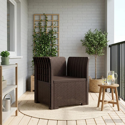 Poltrona a 1 Posto Aspetto Rattan PP Marrone | homemem39