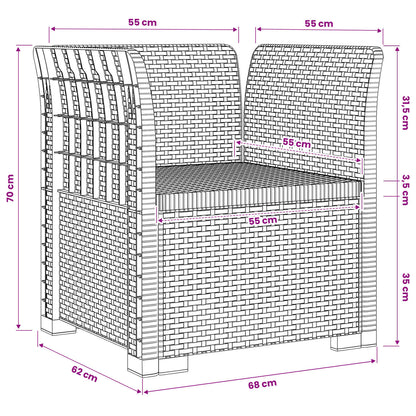 Poltrona a 1 Posto Aspetto Rattan PP Grigio Chiaro | homemem39