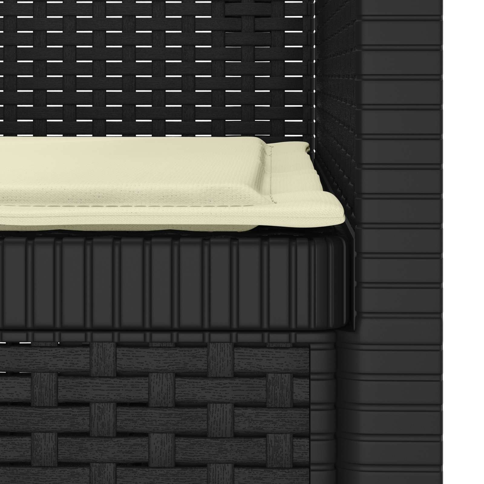 Poltrona a 1 Posto con Cuscino Aspetto Rattan PP Antracite | homemem39