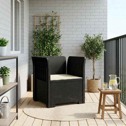 Poltrona a 1 Posto con Cuscino Aspetto Rattan PP Antracite | homemem39