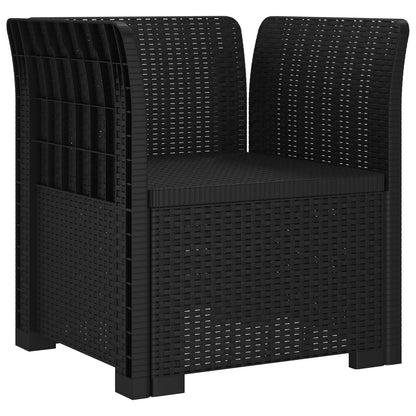 Poltrona a 1 Posto con Cuscino Aspetto Rattan PP Antracite | homemem39